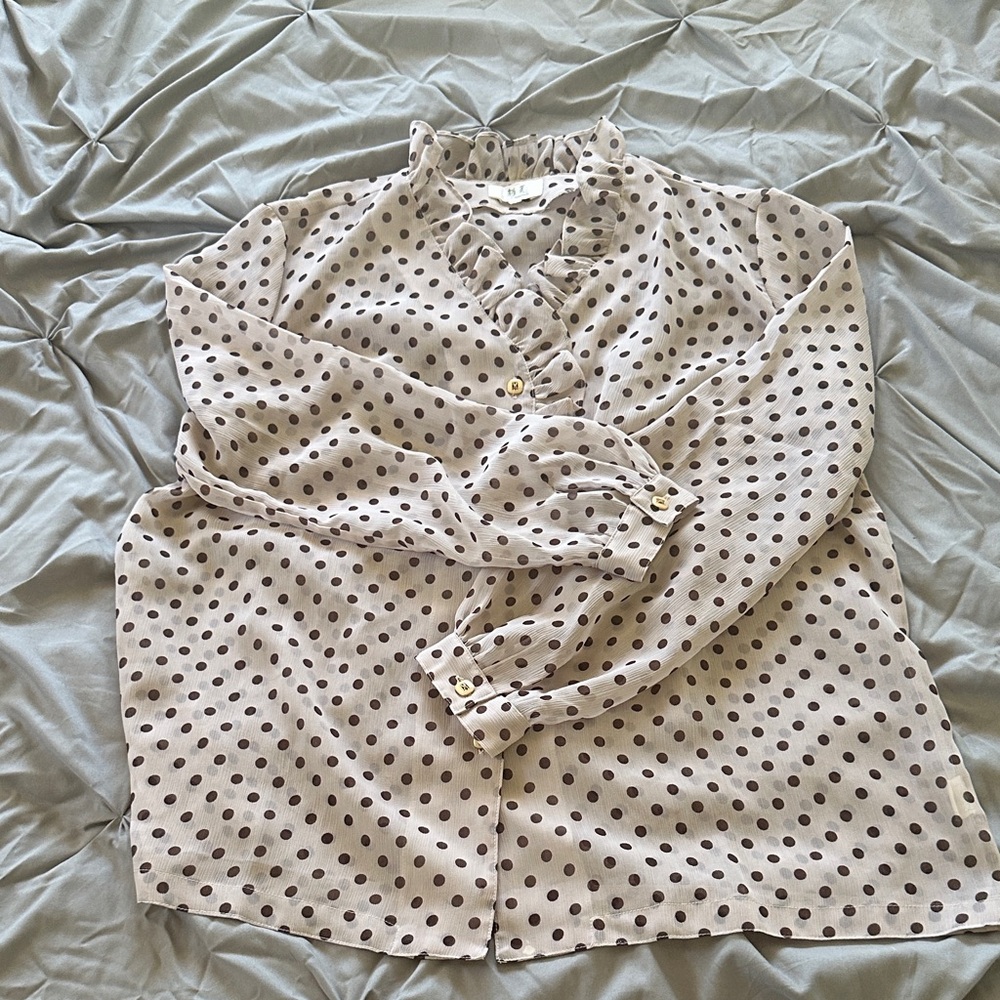 Polka Dot Ruffle Blouse - Picture 11 of 11